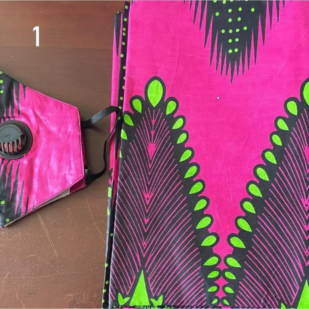 African Print Head wrap with Matching Mask